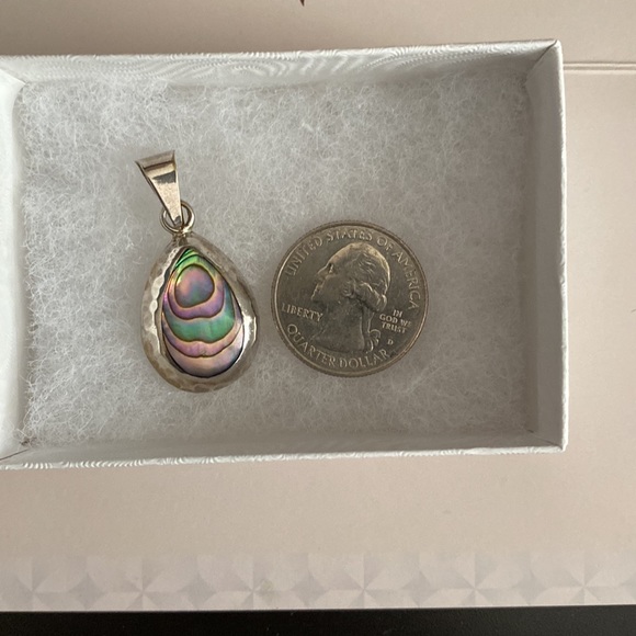 Vintage 925 Sterling Silver Albalone Pendant - Picture 5 of 5